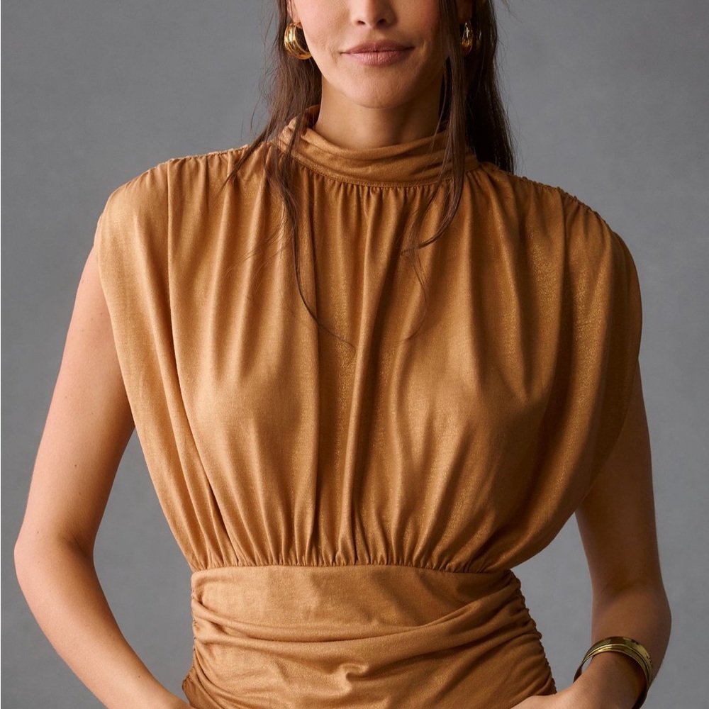 Anthropologie Gold Sleeveless Top